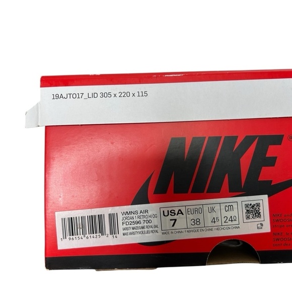 Nike Air Jordan Women's Retro 1 High OG Varsity Maize Game Royal Sz 7 FD2596-700 - Picture 2 of 14